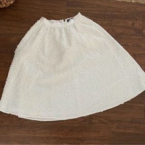 Sam Edelman White Petal MIDI Skirt